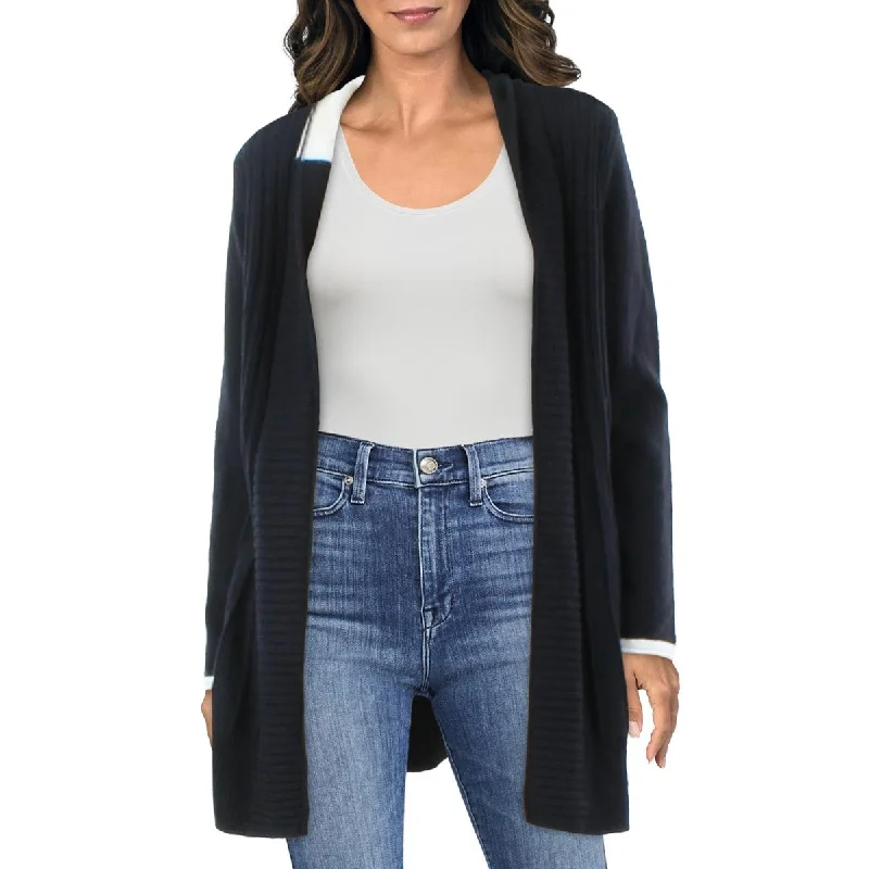 Knitted Design Nic + Zoe Womens Cozy Up Twirl Open Front Long Cardigan Sweater