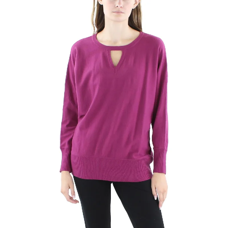 Elegant And Lazy Joseph A. Womens Ribbed Trim Cut-Out Pullover Sweater