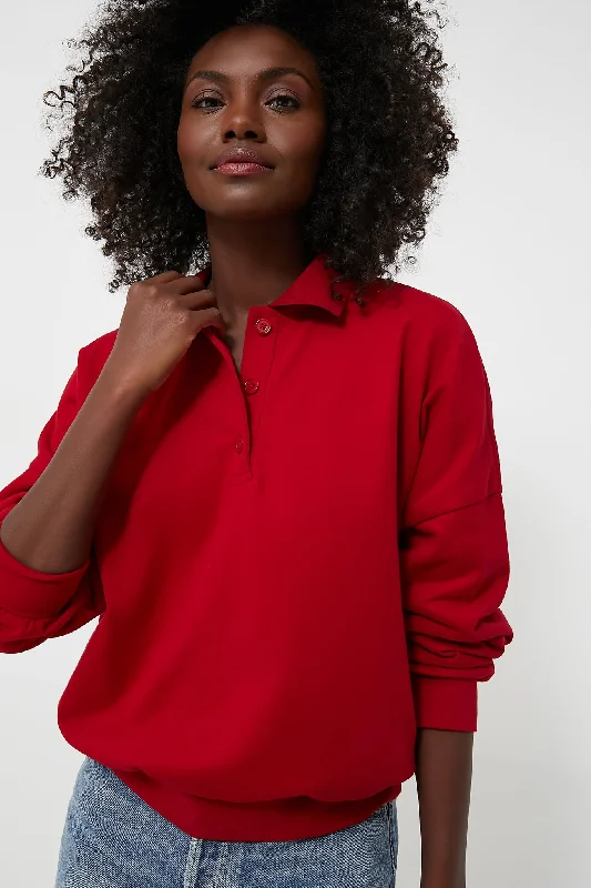 Stunning Fashion Red Bode Polo Sweatshirt