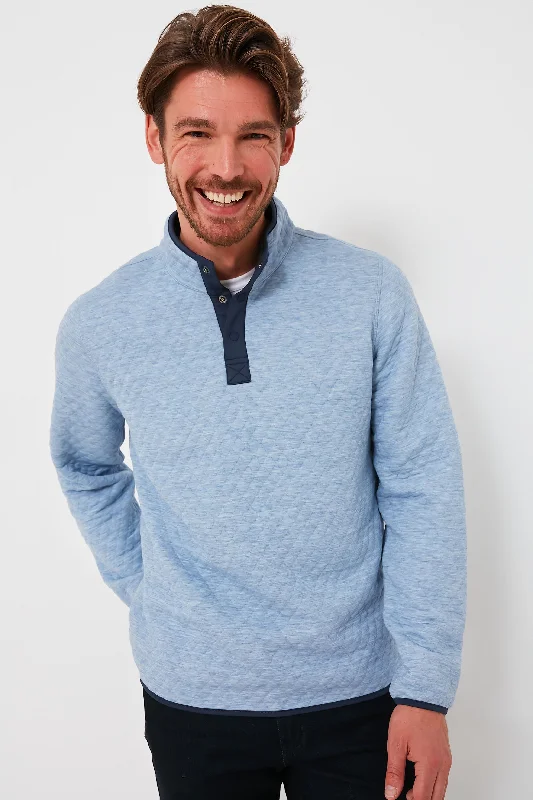 Casual Chic Wear Light Blue Charcoal Heather Corbet Reversible Pullover