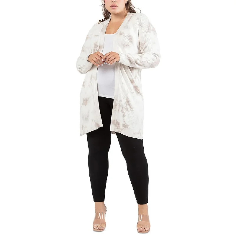 Trendy Items Black Tape_ Womens Plus Open Front Long Sleeve Cardigan Sweater