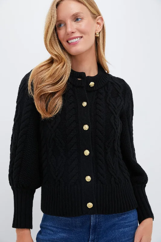 Weekend Comfort Black Cotton Colette Cardigan