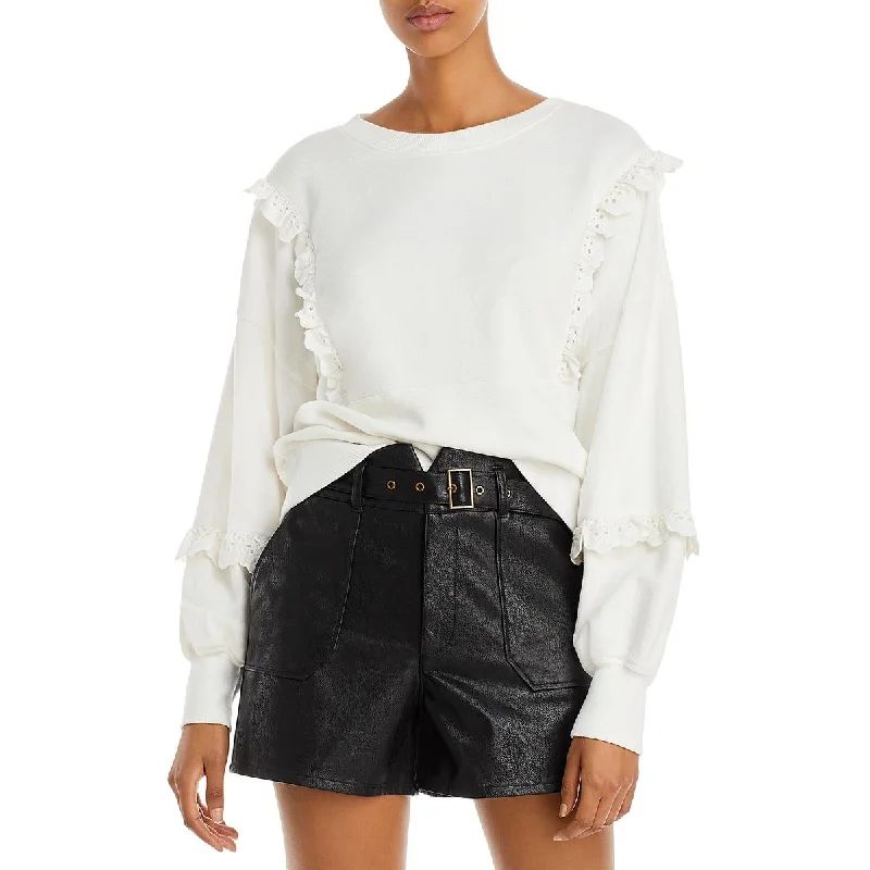 Elegant Style Paige Womens Long Sleeve Lace Front Pullover Sweater