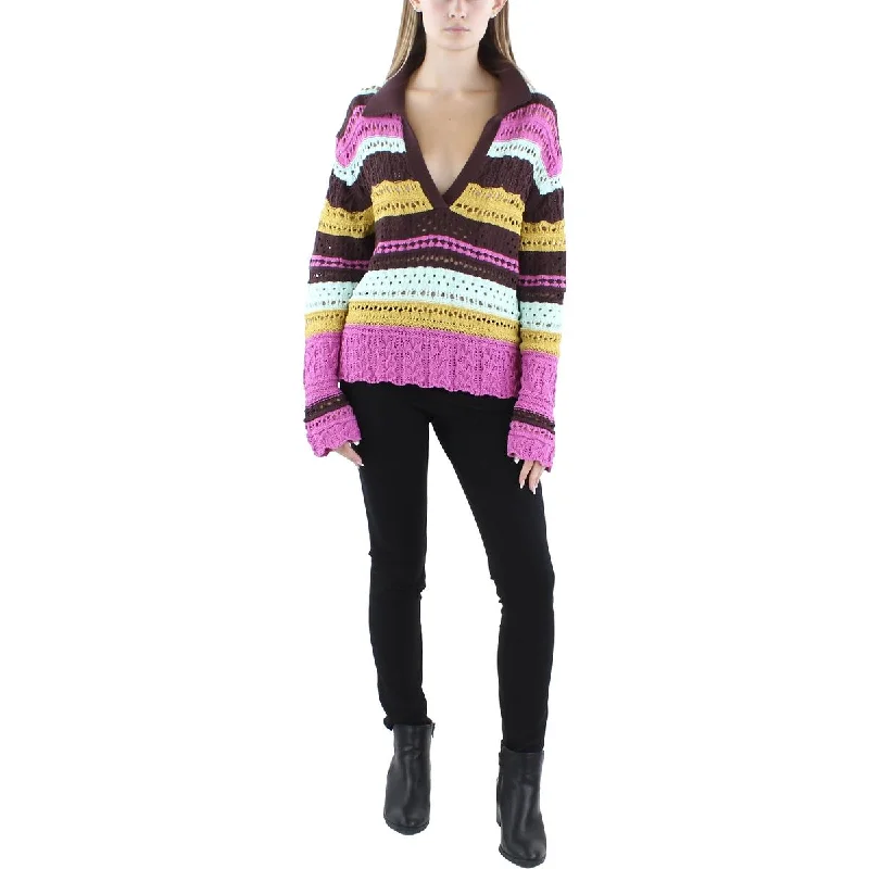 Casual Chic Looks Jonathan Simkhai Womens Knit Collared Pullover Sweater