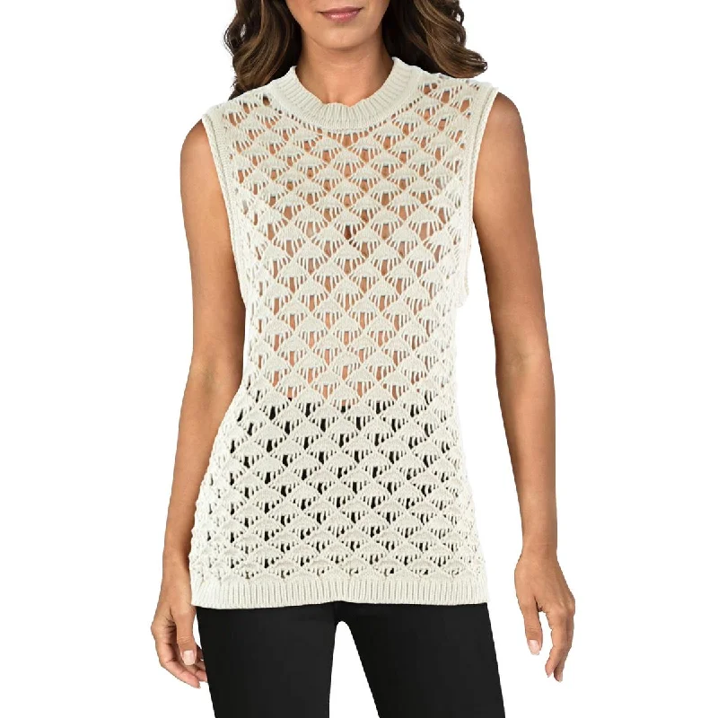 Elegant And Lazy Theory Womens Open Stitch Split Hem Sweater Vest