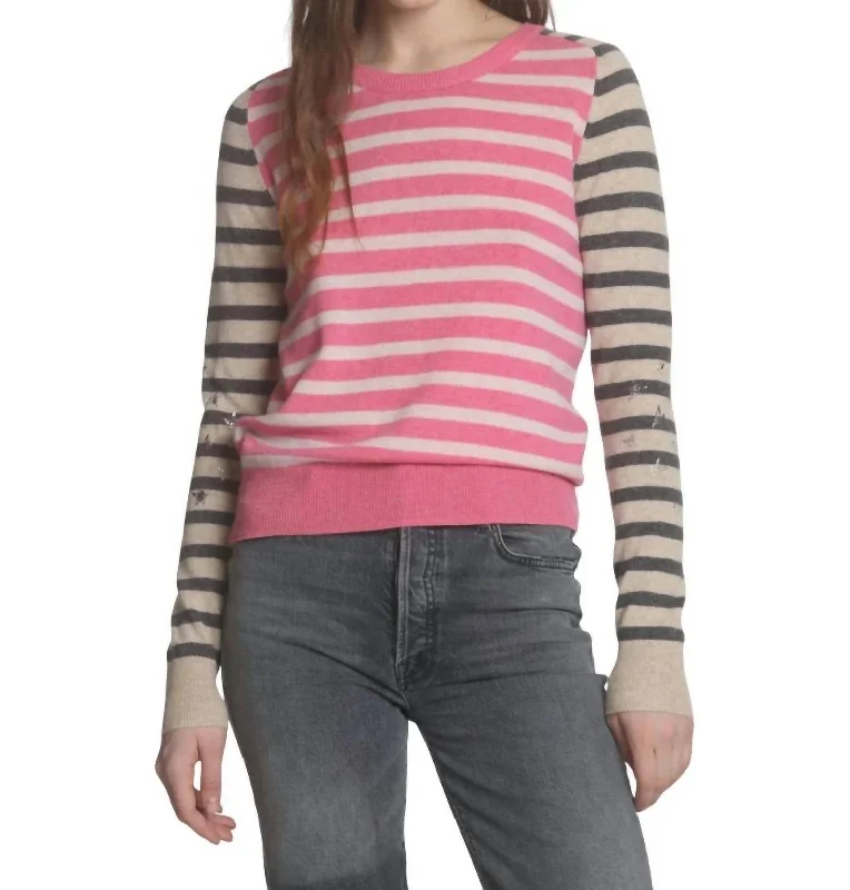 Design Trend Emma Glory Stripe Top In Pink