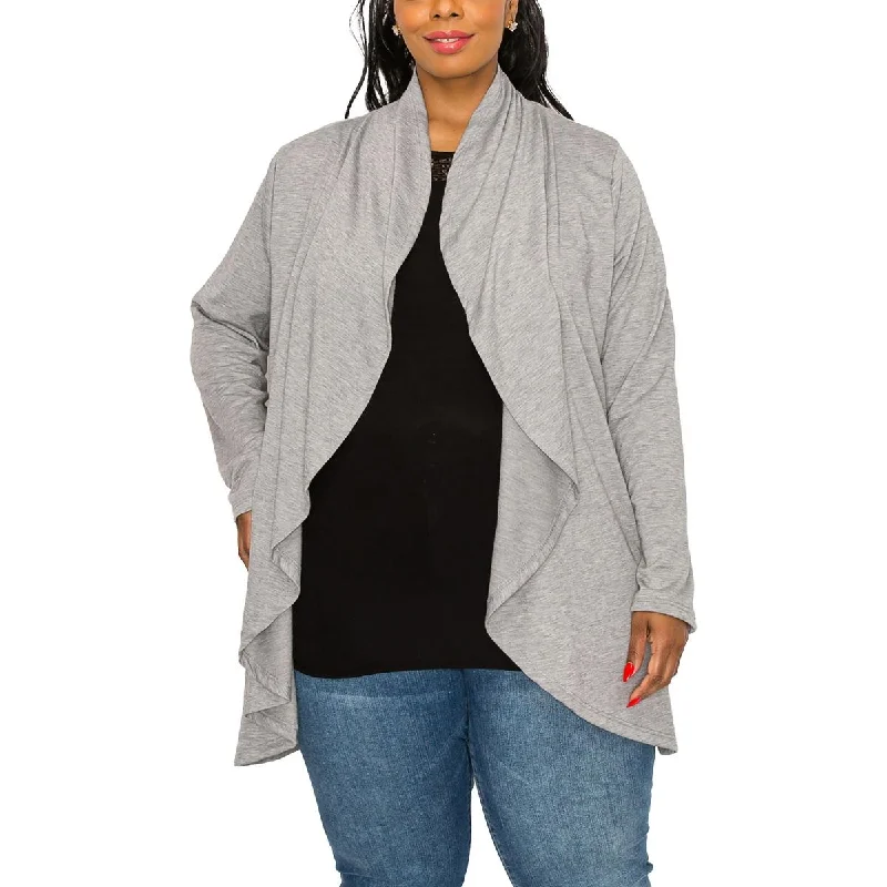 Comfortable Sweaters Coin 1804 Womens Plus Drapey Open Front Cardigan Sweater