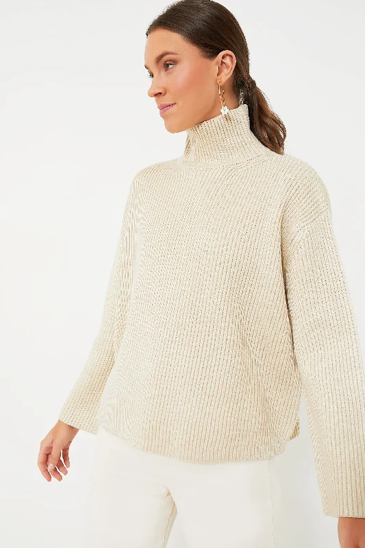 Modern Chic Tan Shimmer Knit Helen Sweater