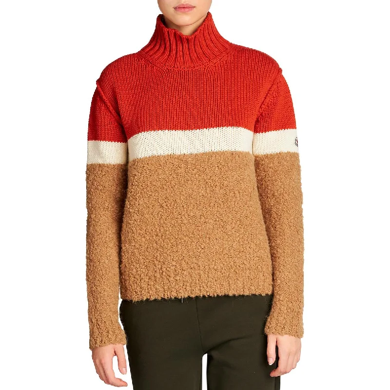 Fashionable Inner Wear Moncler Womens Wool Mixed Media Mock Turtleneck Sweater