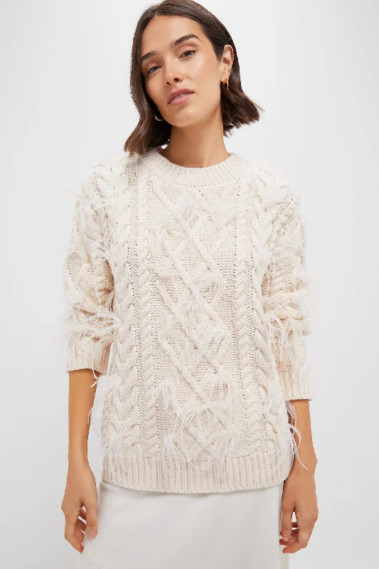British Style Cream Talulah Feather Sweater