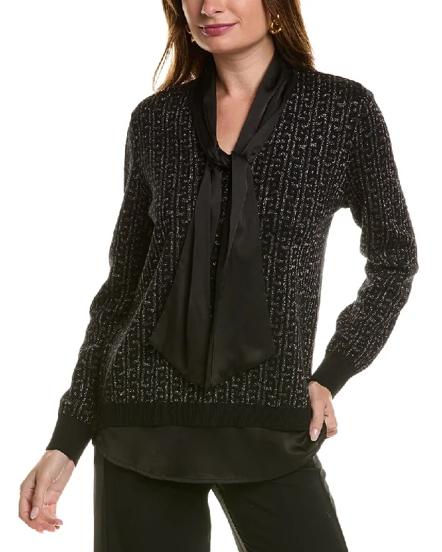 High-end Design Anne Klein Jacquard Sweater