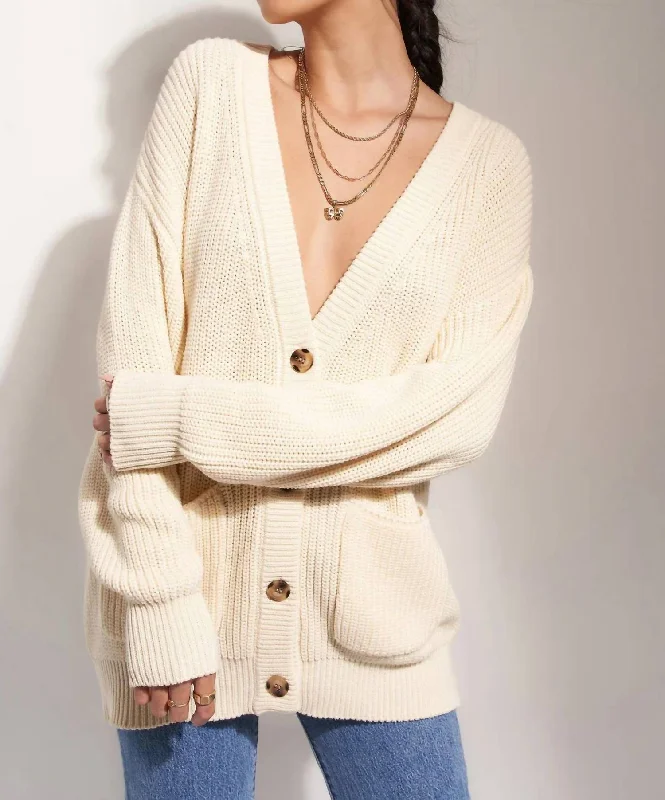 All-Day Comfort The Cardigan In Creme