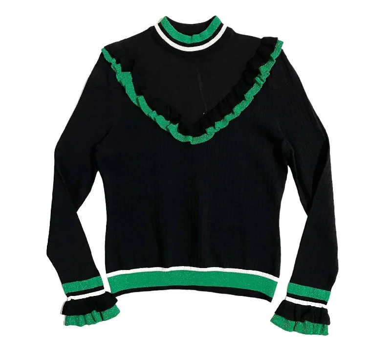 Comfy Chic Women's Mock Neck Long Sleeve Sweater In Black