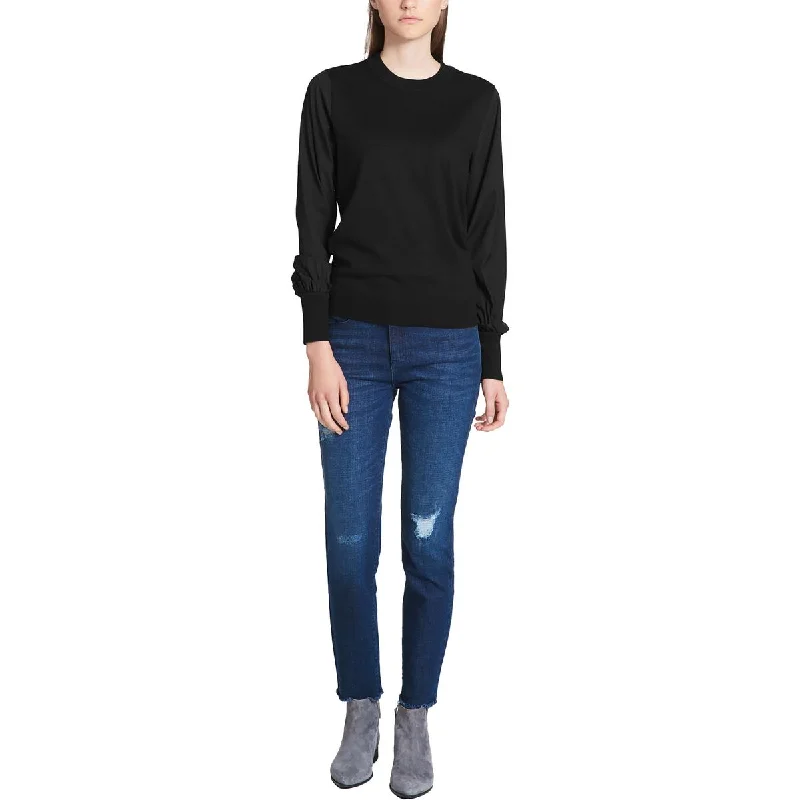 Fresh Wear DKNY Womens   Bishop Sleeve Crewneck Pullover Sweater