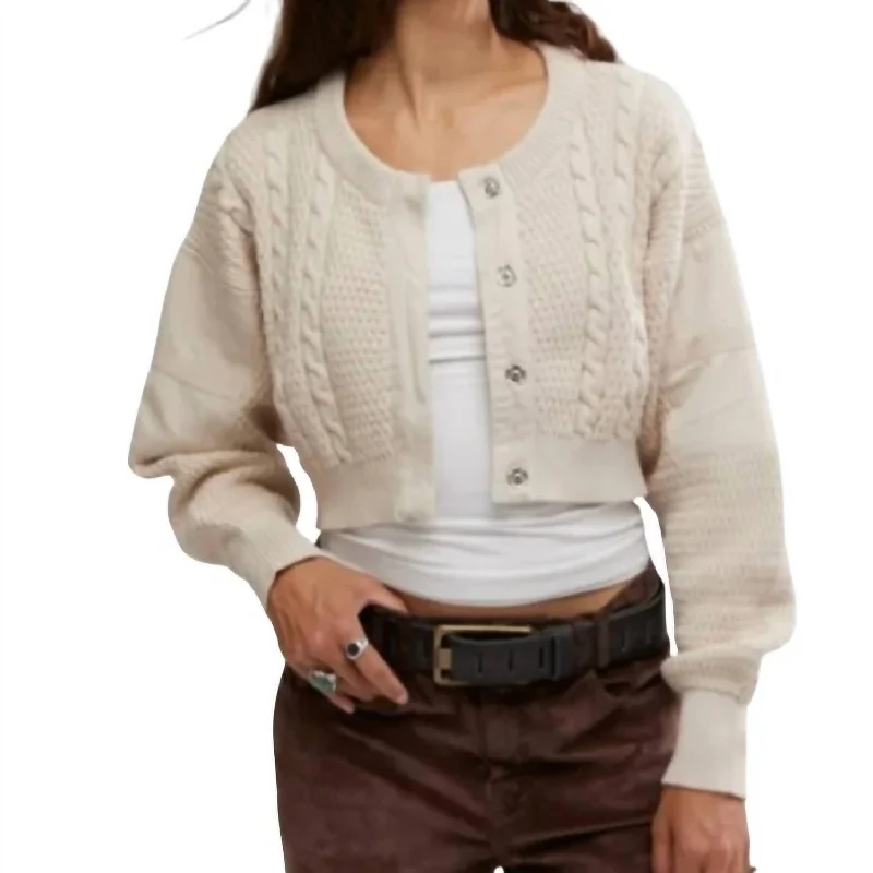 Cozy Fashion Trends Heritage Cardigan In Crystal Grey