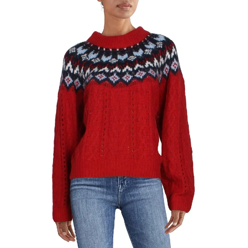 Comfortable Design Rag & Bone Womens Willow Fairisle Wool Blend Printed Pullover Sweater