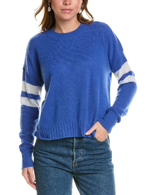 Bottom And Versatile Minnie Rose Varsity Cashmere Sweater