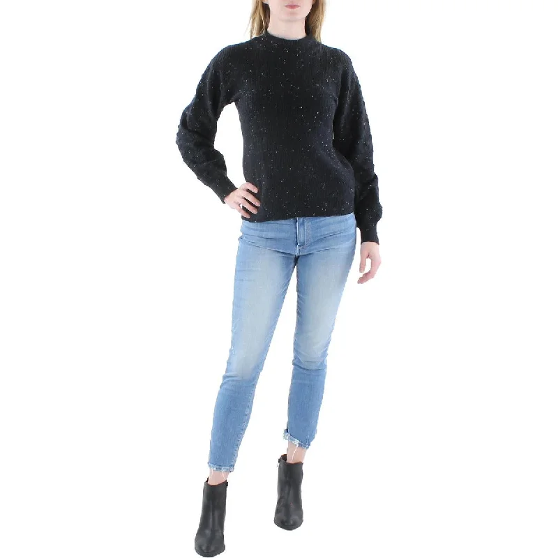 CeCe Womens Mock Turtleneck Ribbed Pullover Sweater