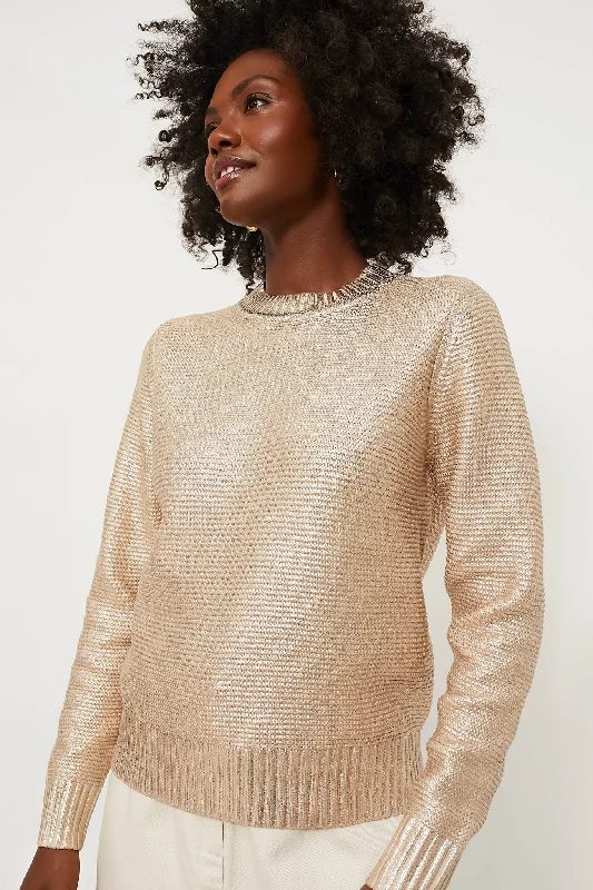 High-end Wear Gold Metallic Vienna Sweater