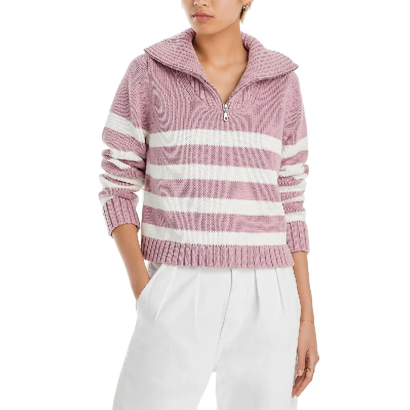 European Plan Kule Womens Matey Striped Cable Knit Turtleneck Sweater