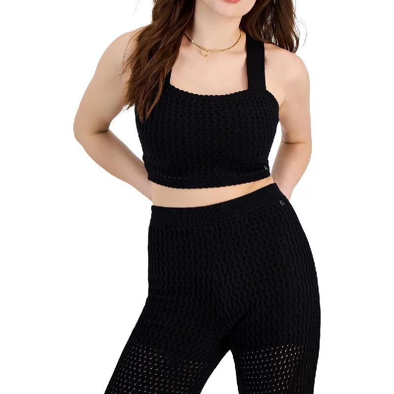 Effortless Style Guess Womens Tie Back Cropped Tank Top Sweater