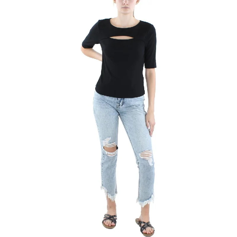 Comfortable Jeans Michael Stars Womens Modal Blend Cut-Out Pullover Sweater
