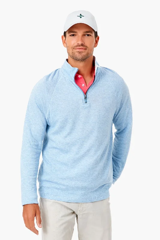 Trendy Looks Light Blue Heather Cloud Quarter Zip