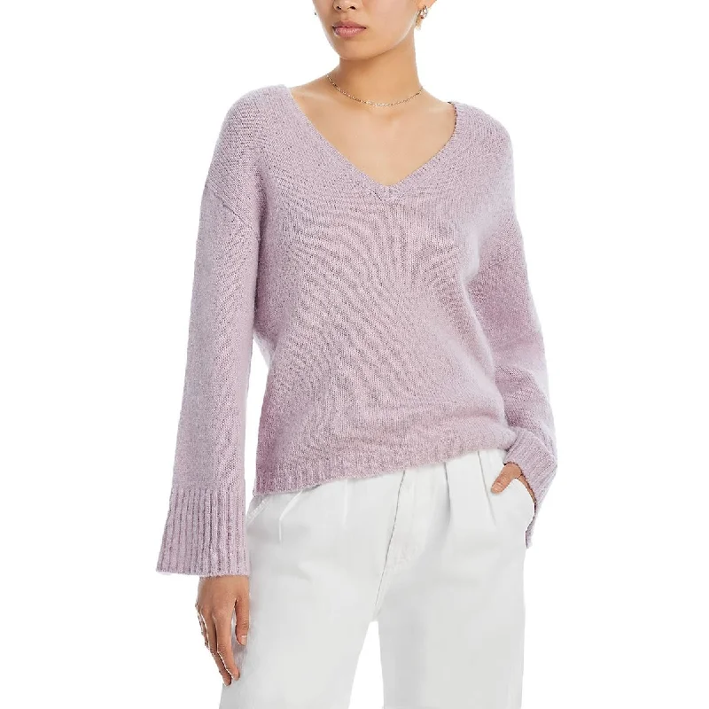 Easy Chic By Malene Birger Womens Wool V-Neck Pullover Sweater