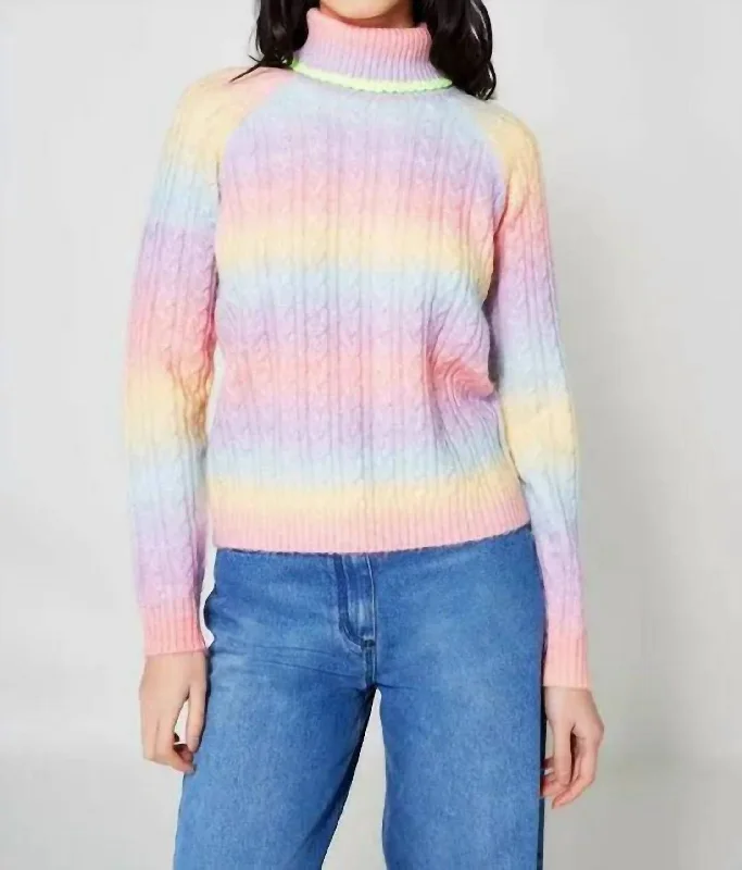Comfortable Dresses Rainbow Sweater In Pastel
