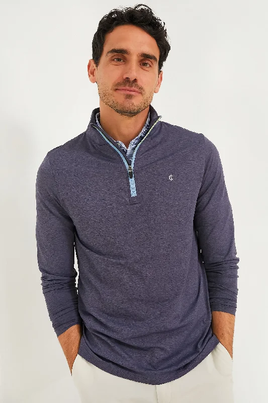 Modern City Heathered Navy Featherweight Performance Pullover