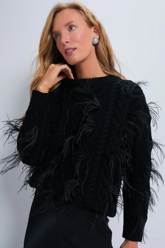 Editorial Design Black Talulah Feather Sweater