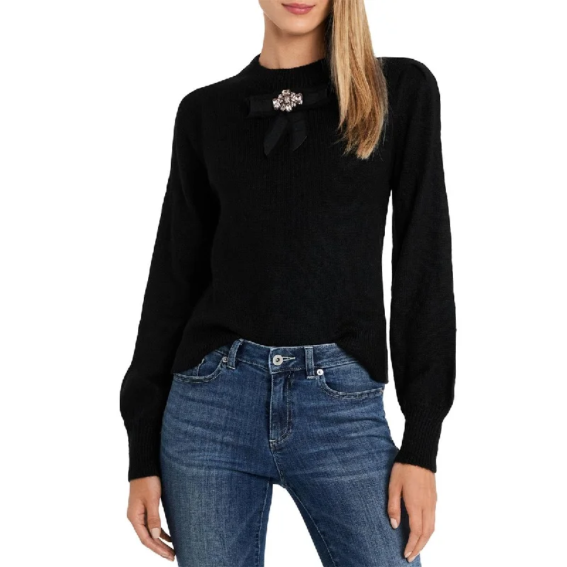 Breathable Comfort CeCe Womens Bow Mock Neck Sweater