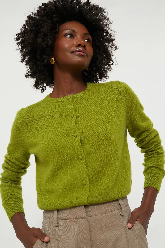 Sports Style Green Riley Cashmere Cardigan