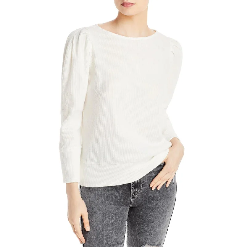 Easygoing Outfits Karl Lagerfeld Paris Womens Knit Ribbed Crewneck Sweater
