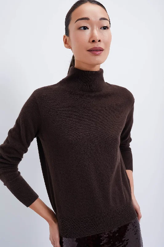 Basic Version Chocolate Cashmere Turtleneck Sweater