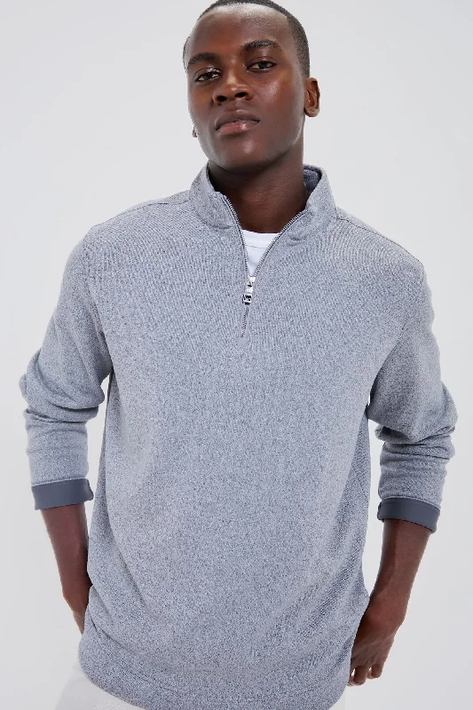 Timeless Comfort Gale Gray Crown Sweater Fleece Quarter-Zip