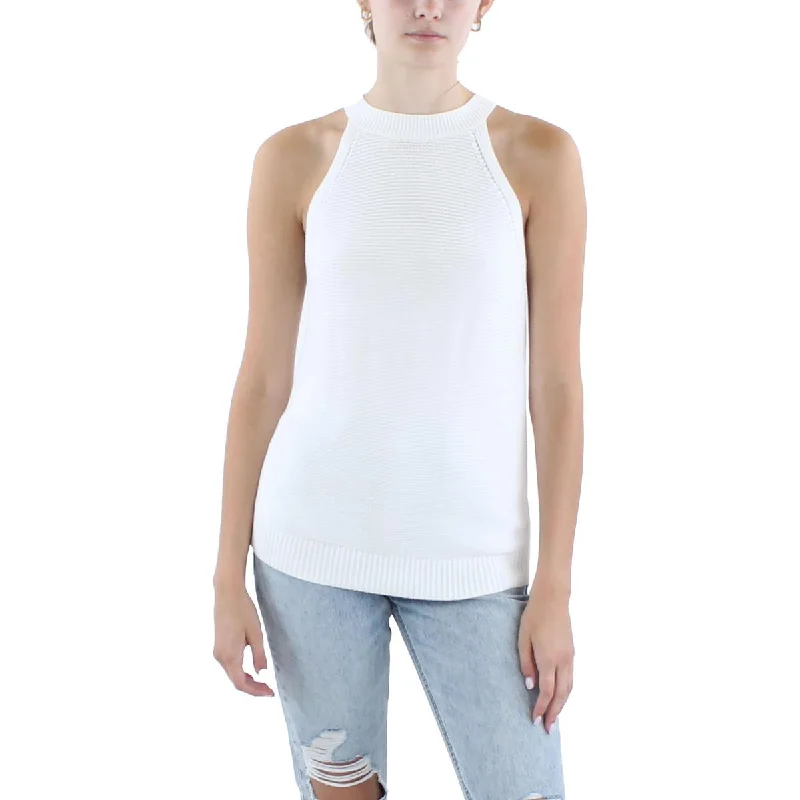 Cozy Fitting Good American Womens Open Stitch Cotton Tank Top Sweater