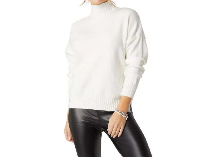 Versatile Items Winter Haylo Soft Mock Neck Sweater In White