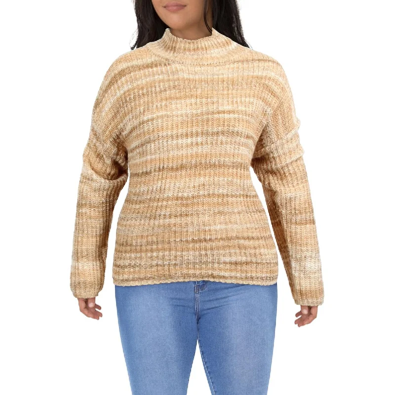 Street Fashion Calvin Klein Womens Wool Blend Marled Mock Turtleneck Sweater