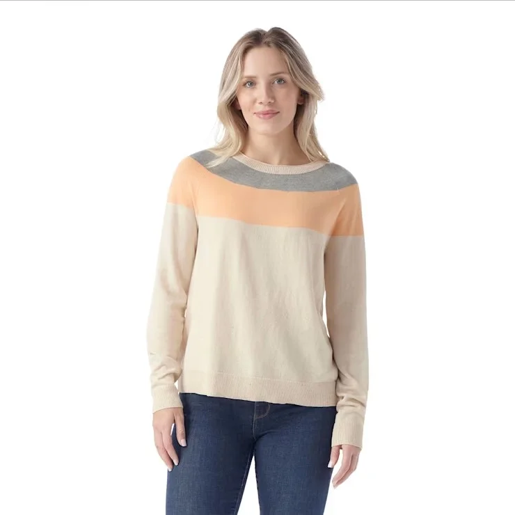 Noble And Elegant Smartwool Women's Edgewood Colorblock Crew Sweater