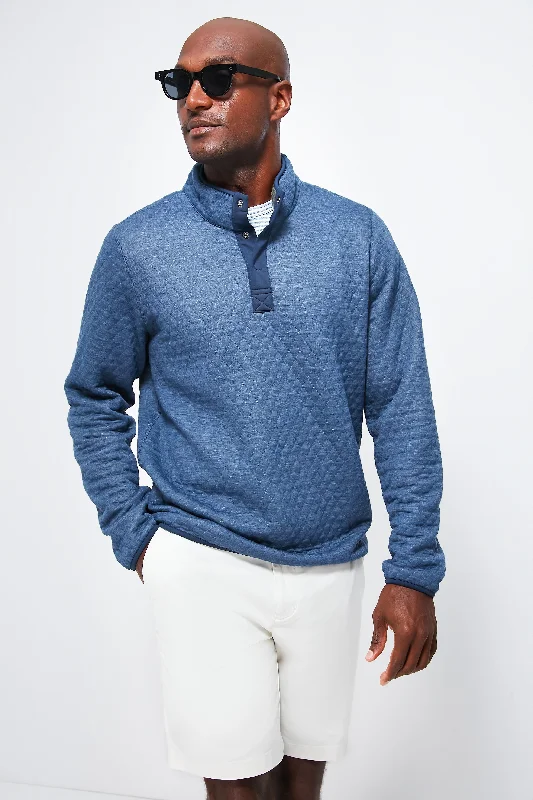 Casual Style Navy Olive Heather Corbet Reversible Pullover