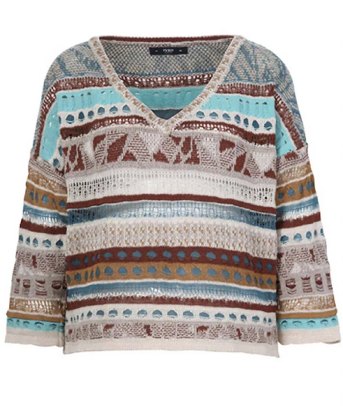 Refreshing Design Nomads Stripes Pullover In Multi