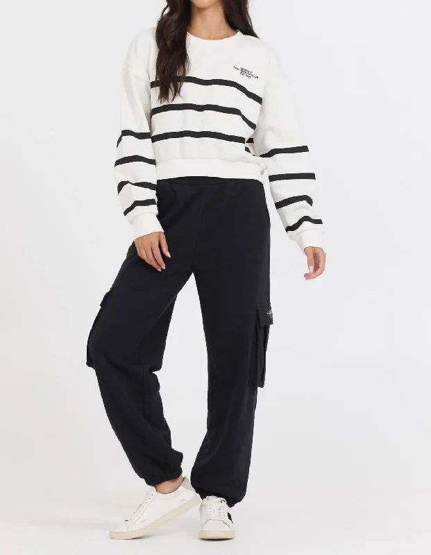 Classic Retro Essential Cargo Jogger In Black/white