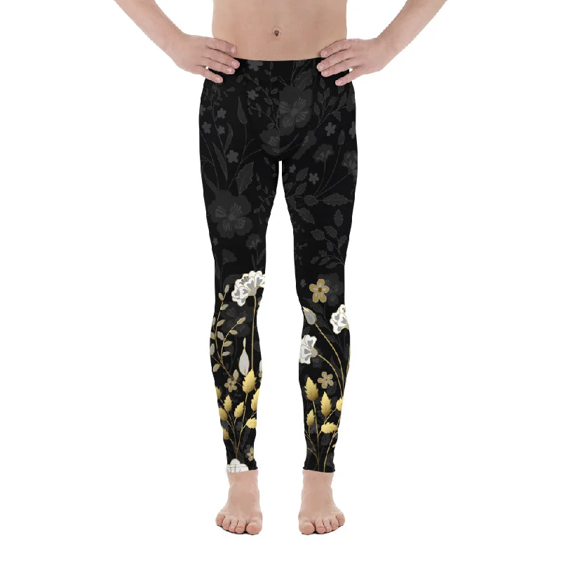 Advanced Customization Golden Floral Men's Leggings