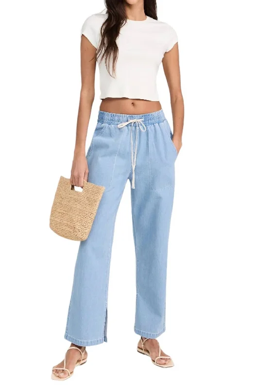 Tropical Style Vinh Chambray Pant In Faded Blue
