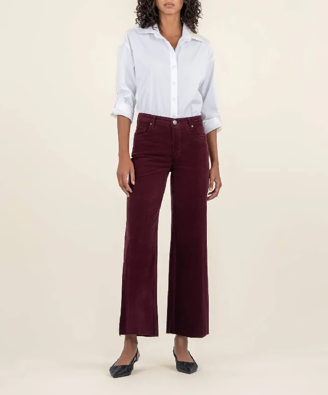 Spring Fashion Meg High Rise Mini Cord Jeans In Dark Plum
