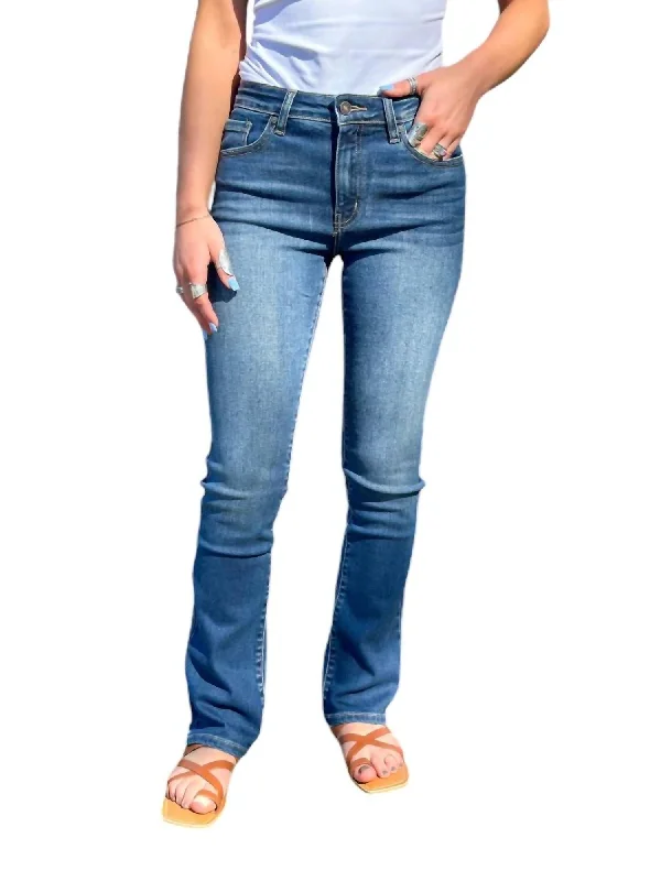 Personalized Series High Rise Bootcut Jeans In Medium Rinse