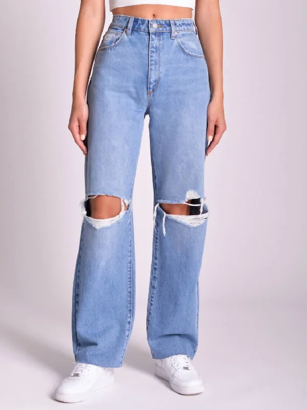 High-quality Styles Carrie Britt Rip Jeans In Mid Vintage Blue