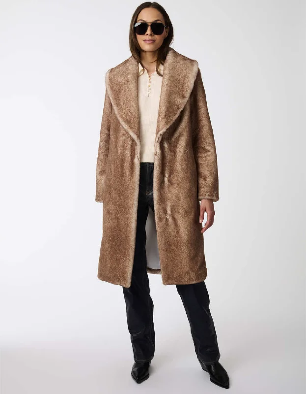 Mid-length Style Luxe Plush Faux Fur Coat