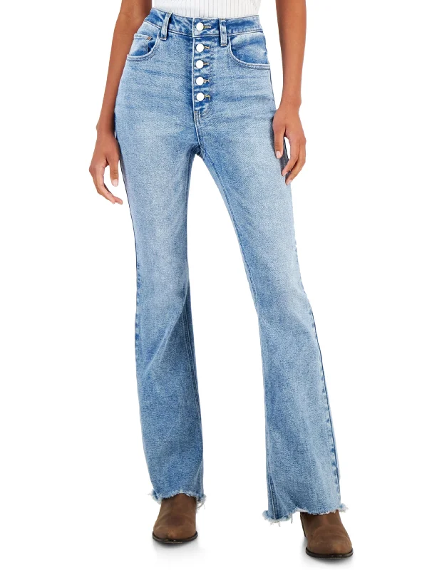 Dressing Tips Women's Washed Flare Jeans,Light Blue